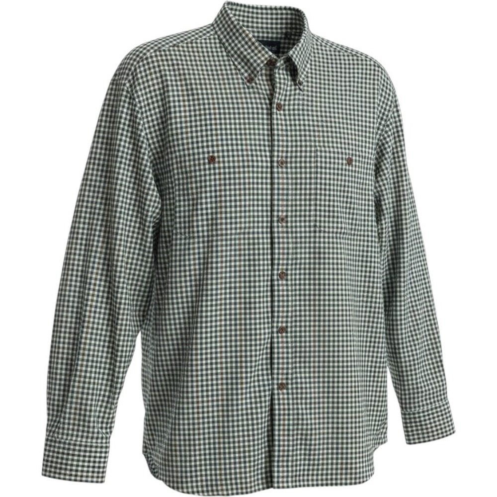 Preswick & Moore Men's Large Button Down Shirt Blue Green Check Cotton